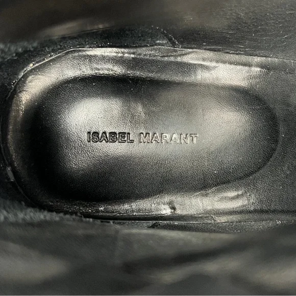 Isabel Marant Dawyna Black Leather Silver Studded Western Pointed Ankle Boots. - Picture 7 of 8